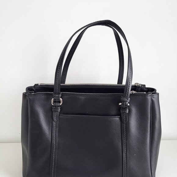 Coach Black Peyton Leather Jordan Satchel Tote I Authentic - Picture 5 of 17